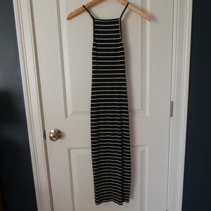 Reformation, Black Maxi Striped Dress, Size S